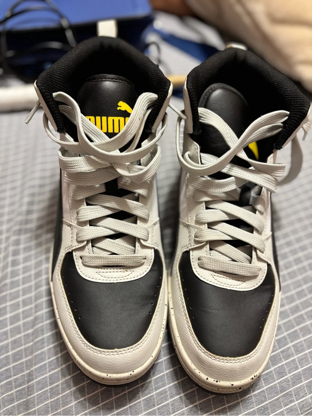 Puma Black and White Foam-Cushion High-Top Sneaker - Picture 1 of 4